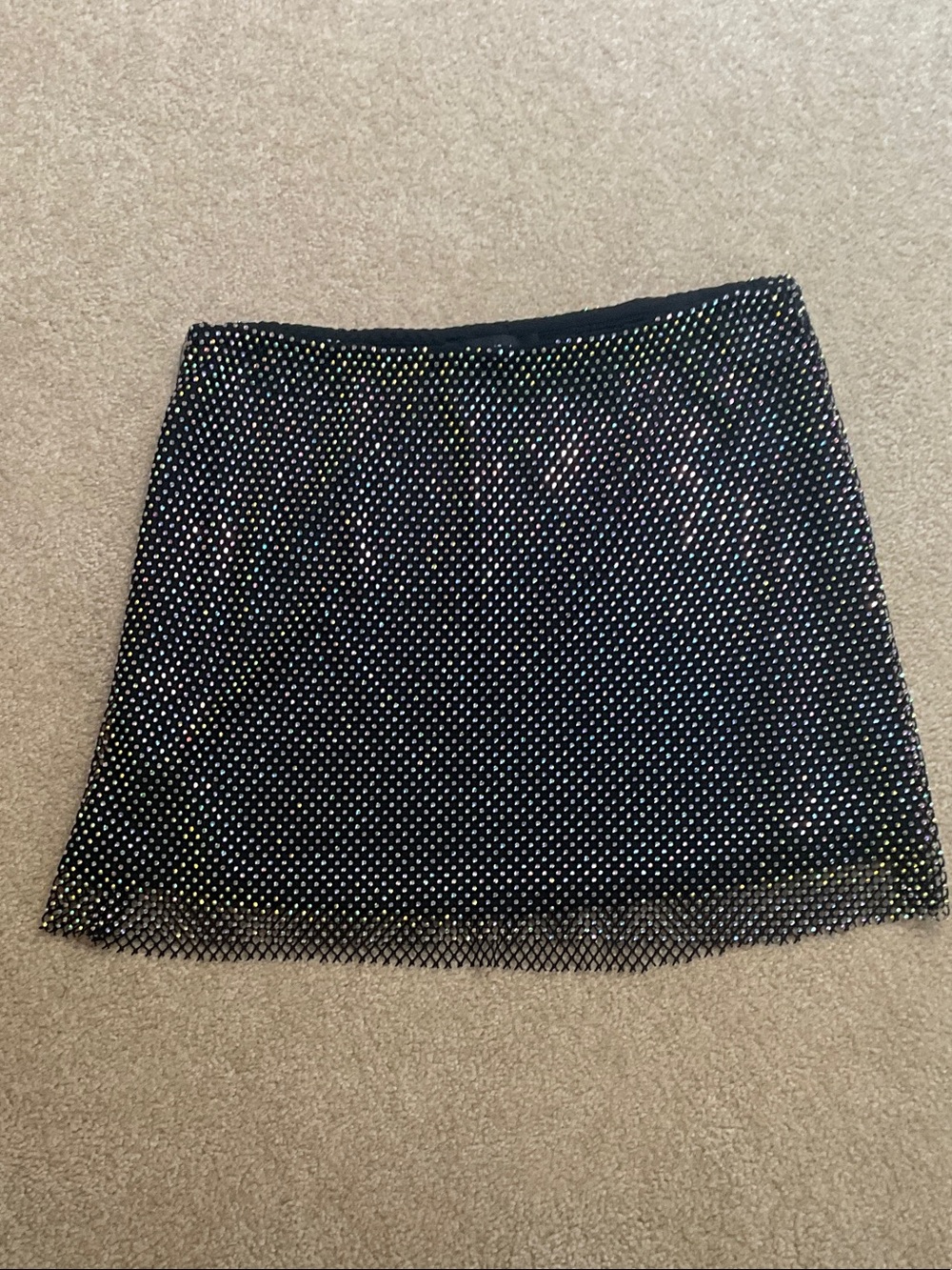 AKIRA Black Mini Skirt with Iridescent Studs